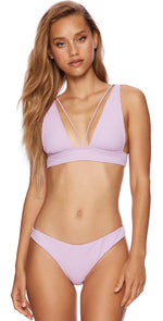 Beach Bunny Larson High Apex Bikini Top in Lavender B19112T4-LAV: