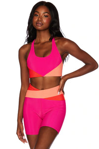 Beach Riot Norah Top in Magenta Coral