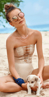 Malai Glam Fishbone One Piece In Gold  OP0111-GLD: