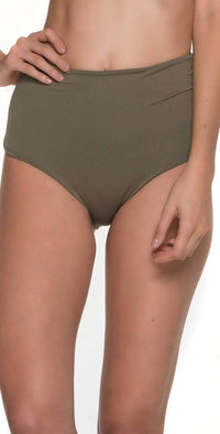 Malai Must Fishbone High Waist Bottom in Army Green B00371-ARMY: