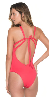 Malai High Neck One Piece in Cherry OP0092: