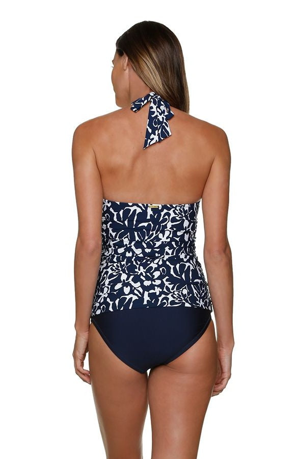South Beach Southbeach Dark Leopard Bandeau Tummy Control Swimsuit With  Removeable Strap