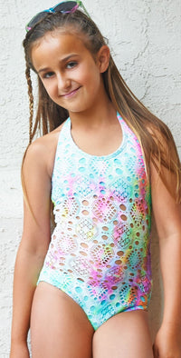 PilyQ Girls Rainbow Lace One Piece RAL-610P: