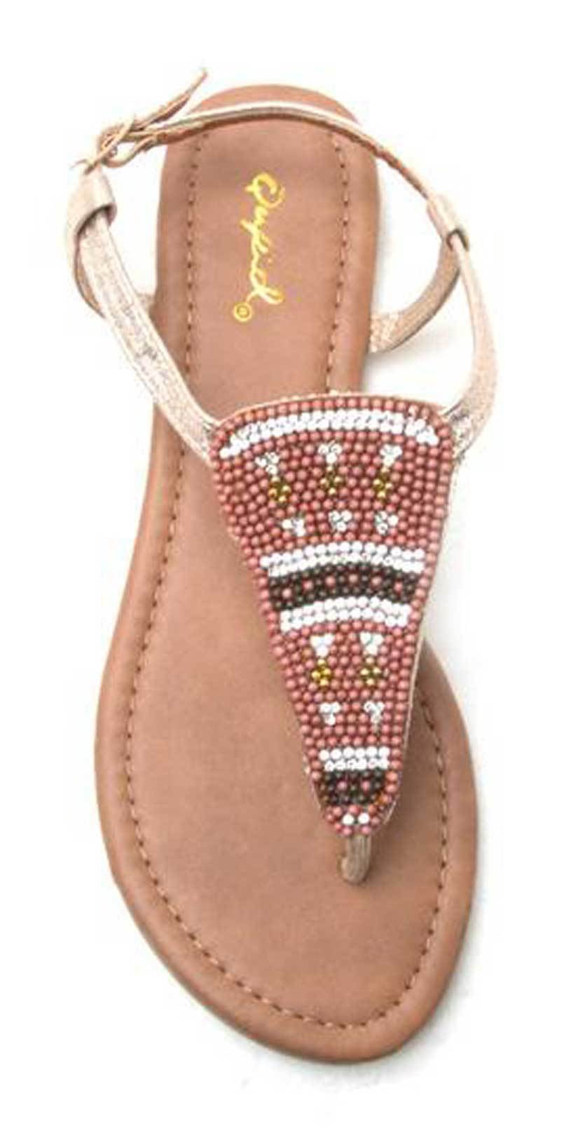 Qupid Shoes Jamilla T Strap Sandal JAMILLA-05: