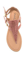 Qupid Shoes Archer Gladiator Thong Sandal In Mauve ARCHER-245 MAUVE: