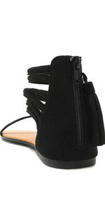 Qupid Shoes Archer Sandal In Black ARCHER-166 Black: