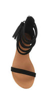 Qupid Shoes Archer Sandal In Black ARCHER-166 Black: