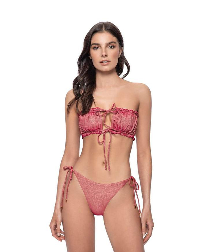 PQ Swim Remi Ruched Bandeau Top in Arcadia