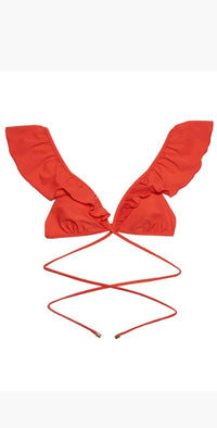 Beach Bunny Scarlette Wrap Bikini Top in Poppy: