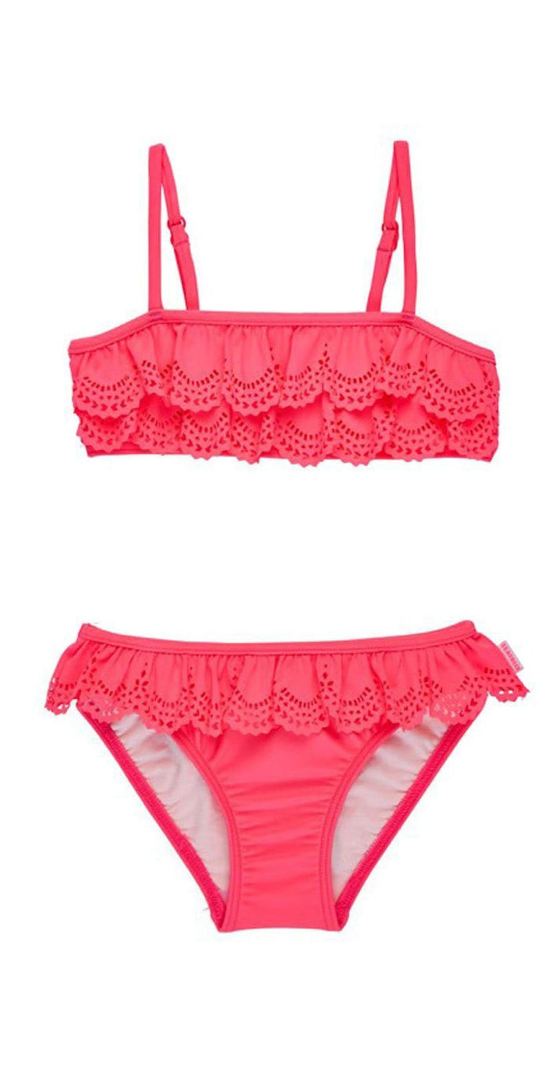 Seafolly Girls Jewel Cove Ruffle Bikini Set in Pink Soda 26116T: