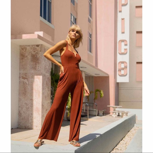 L Space Selena Jumpsuit in Tobacco