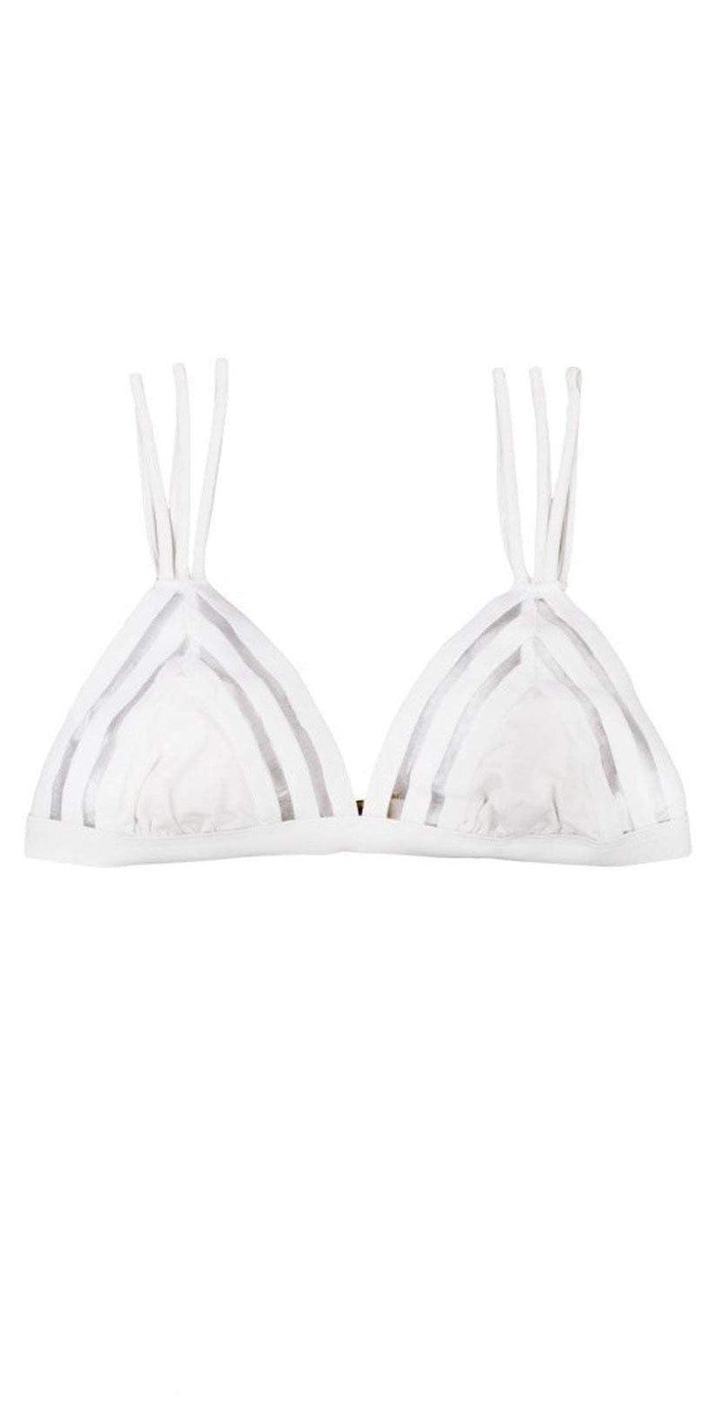 Beach Bunny Sheer Addiction Triangle Top In White B16125T1-WHT: