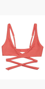 Beach Bunny Skylar Wrap Bikini Top in Rose: