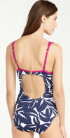 Tommy Bahama Graphic Jungle V Neck One Piece Swimsuit TSW31312P-15096MW: