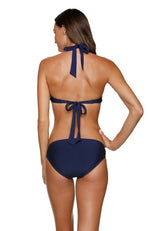 Helen Jon Tortoise Halter Bikini Top in Navy back