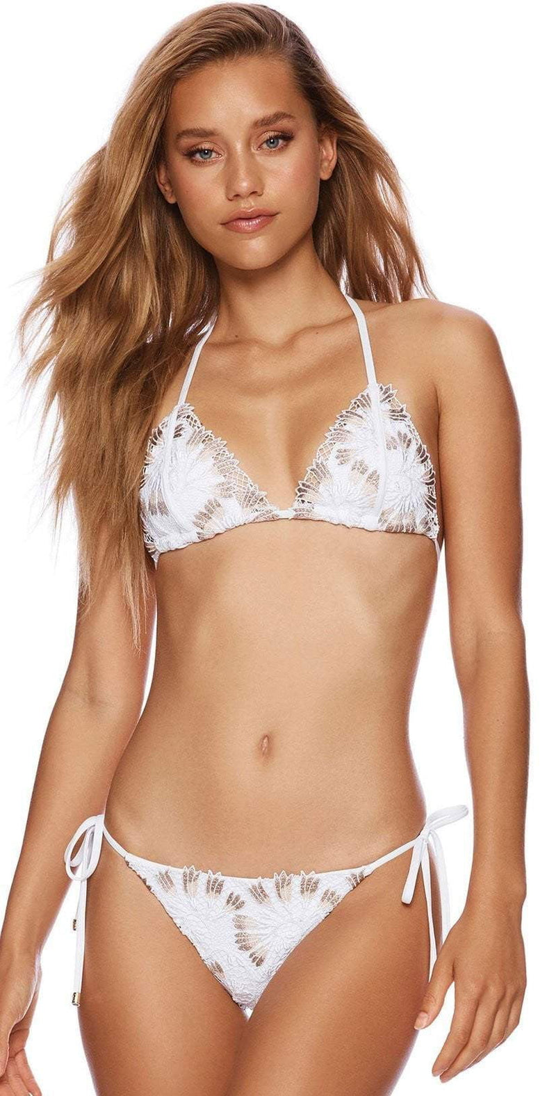 Beach Bunny Wedding Belle Tie Side Bikini Bottom B19127B1 WHTE: