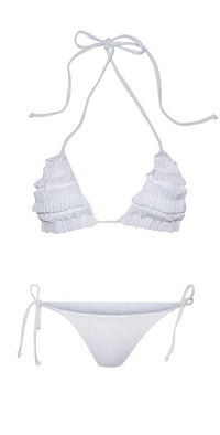 Chloe Rose Bloom Bikini Set In White: