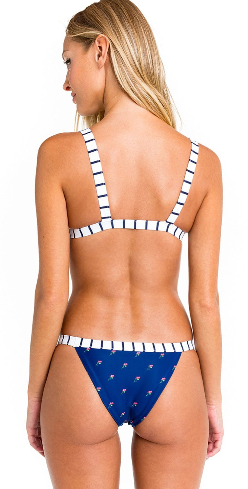 Wildfox Jessie Triangle Bikini Top In Navy: